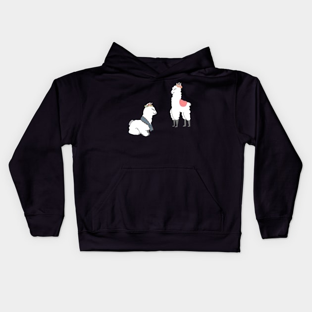 Sweet Happy Cloudlike Llamas Kids Hoodie by goblinbabe